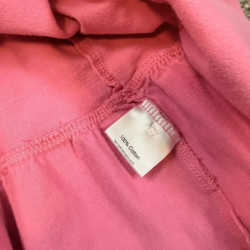 Hanna Andersson Little Girls Dress ize US 6-7 Pink Short Sleeve 100% Cotton